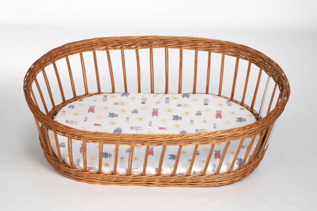 Spannbettlaken oval Pyjamabär gelb