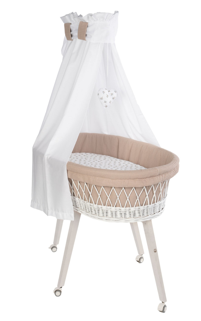 Babybett Lounge weiß, Waffelpique Blätter