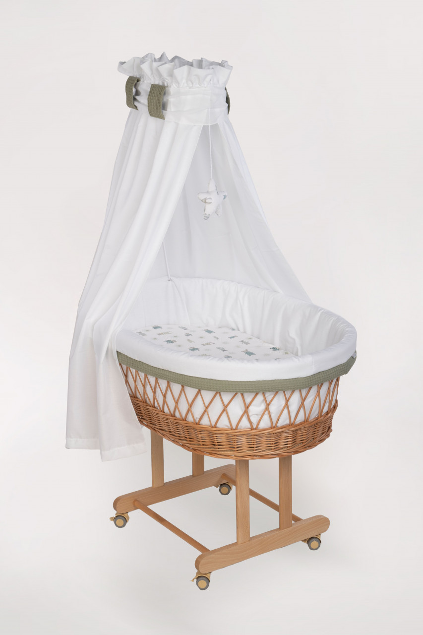 Stubenwagen Maxi natur, Pyjamabär grün