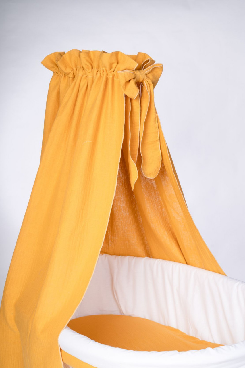 Himmel für Stubenwagen & Wiege Musselin, curry