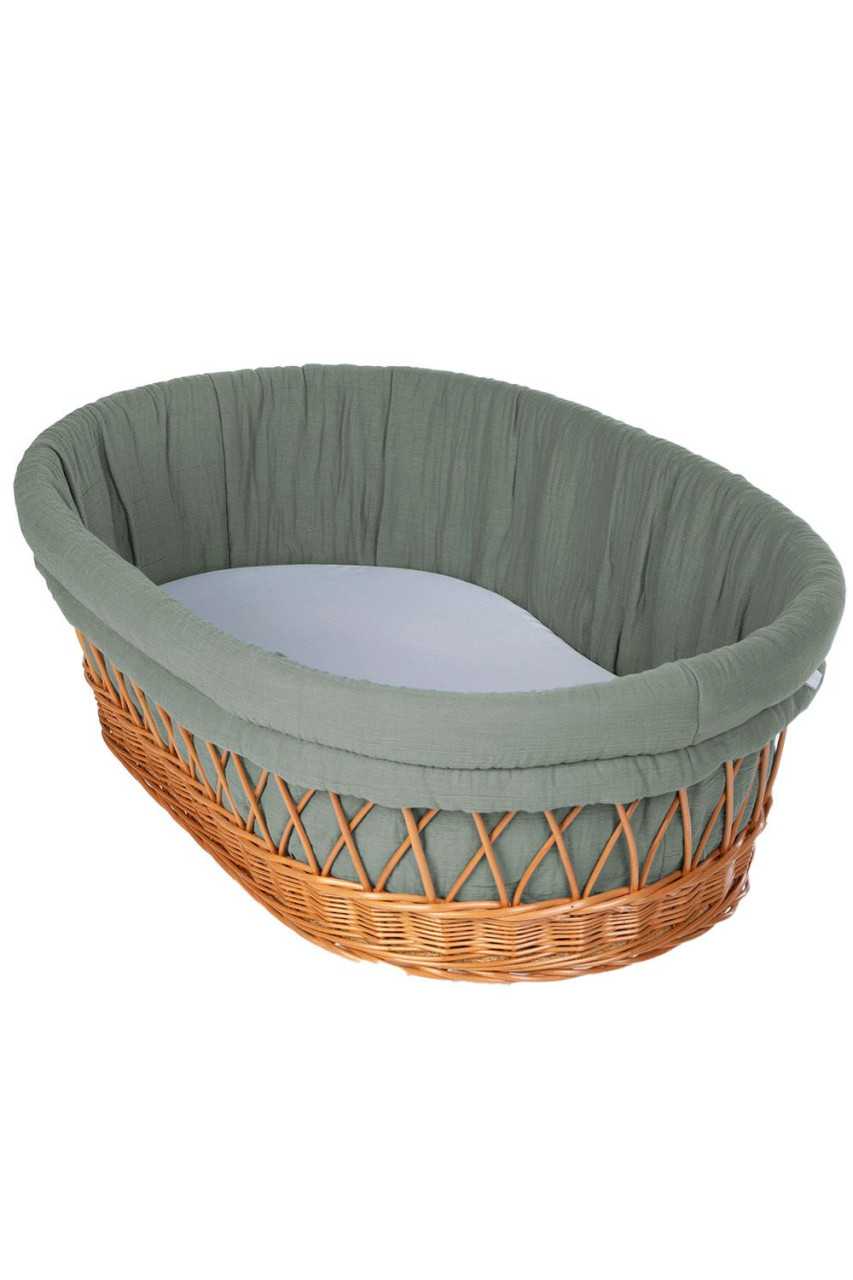 Stubenwagenpolster Musselin, khaki