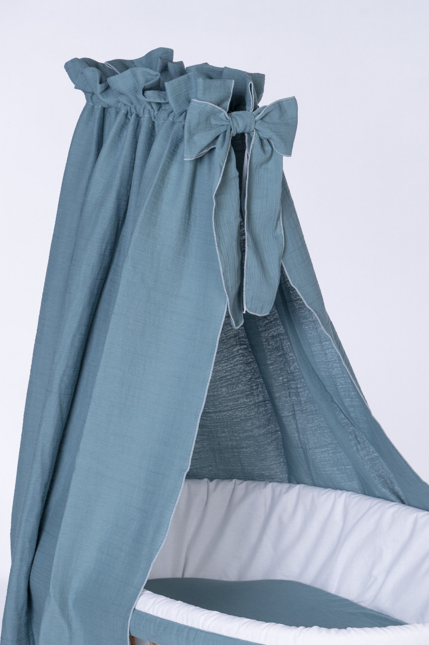 Himmel für Stubenwagen & Wiege Musselin, petrol