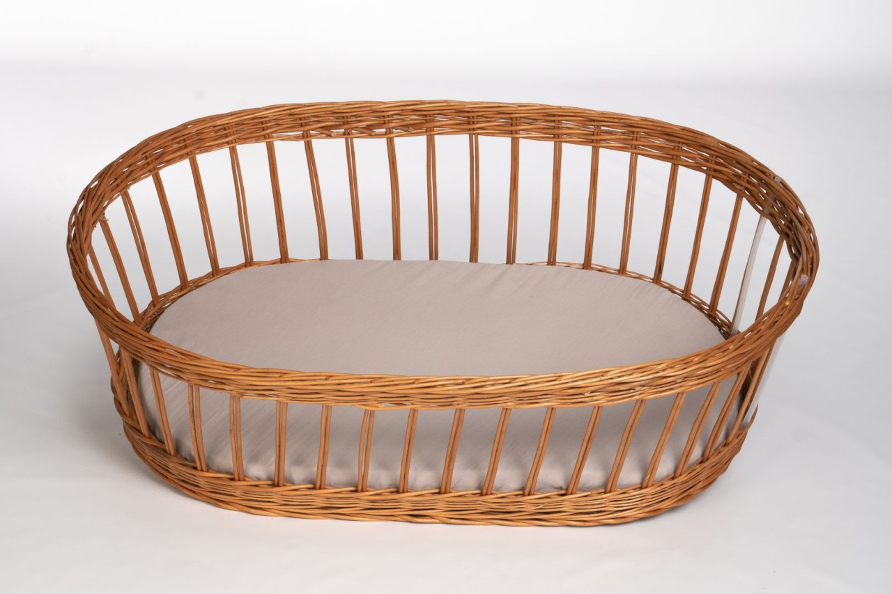 Spannbettlaken oval Musselin, taupe