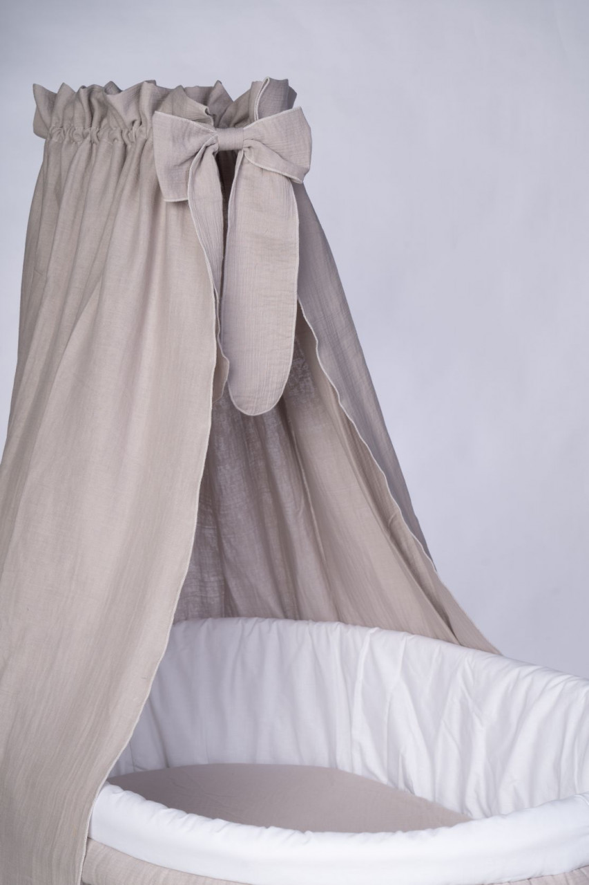 Himmel für Stubenwagen & Wiege Musselin, taupe
