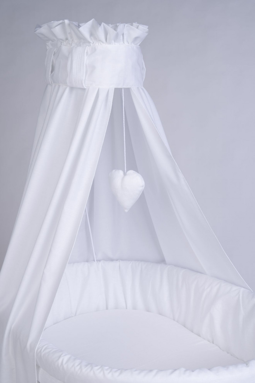 Textiles Set für Stubenwagen Musselin weiß