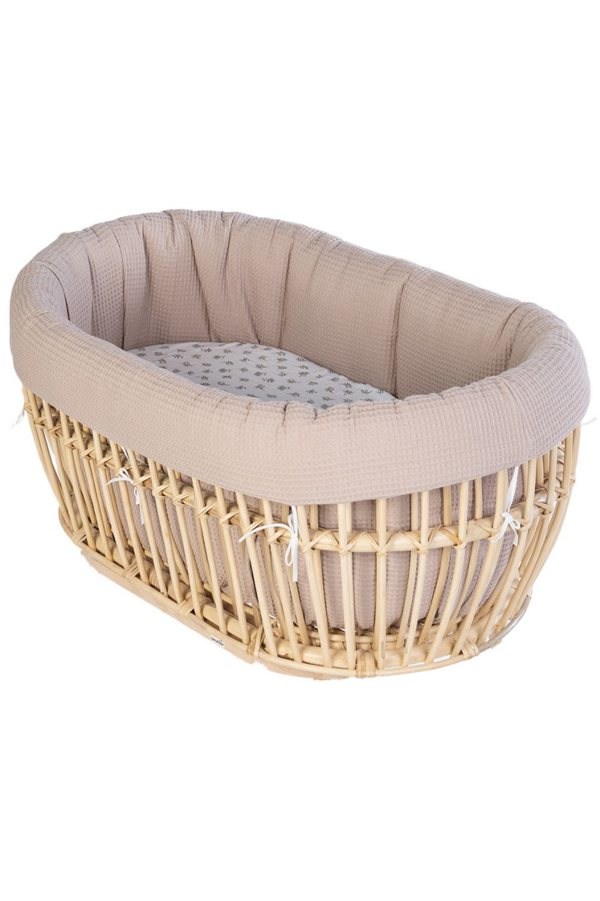 Stubenwagenpolster hoch Waffelpique, nougat