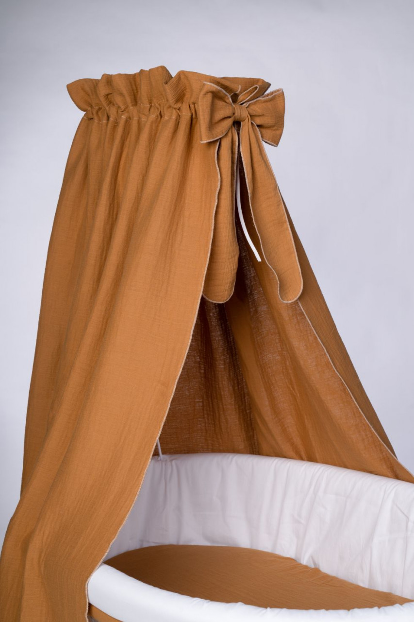 Musselinhimmel für Stubenwagen &Wiege Zimt