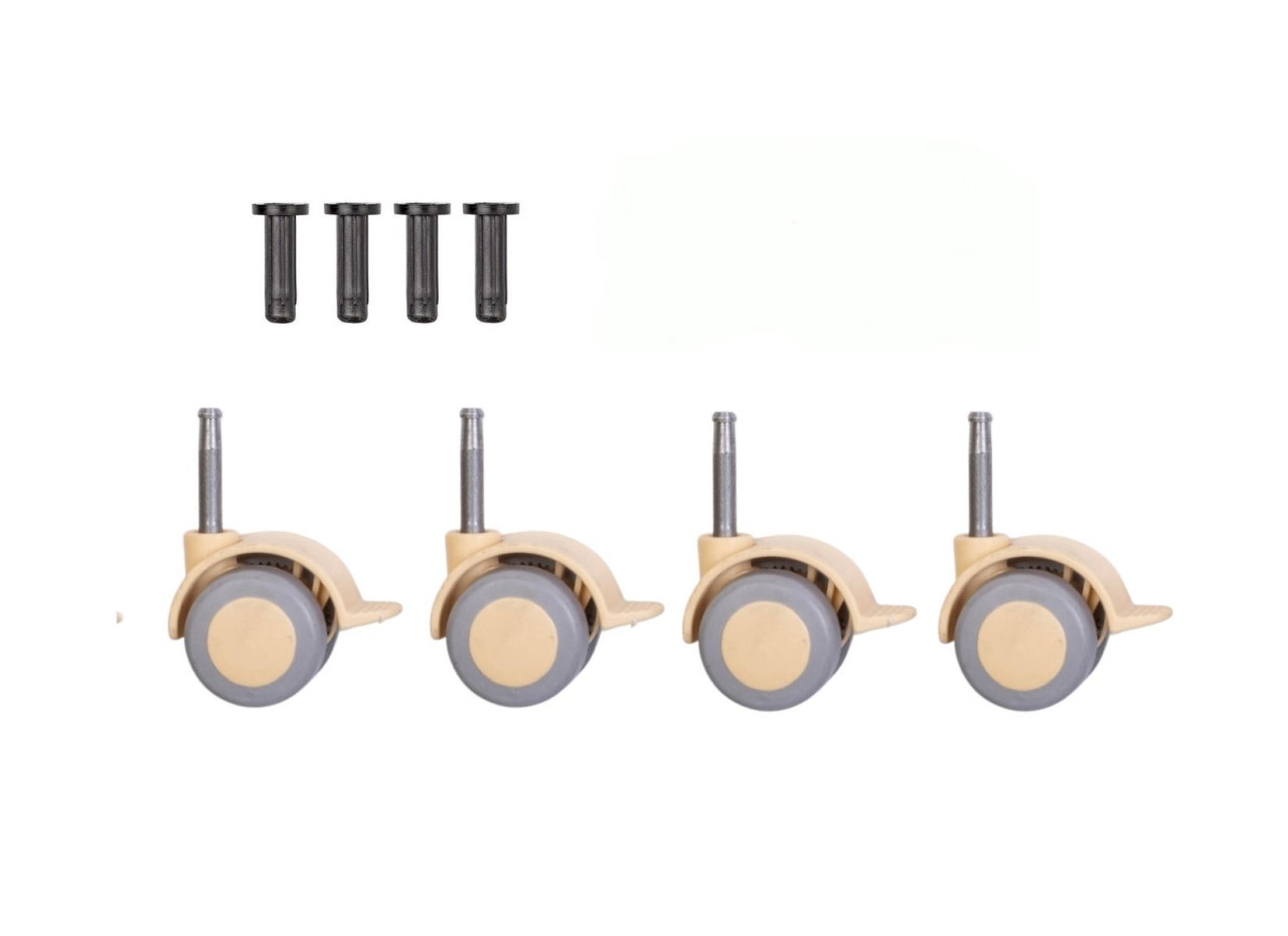 Rollensatz (4 Stück) mit Feststeller inkl. Muffen beige